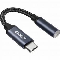 Anker USB-C �� 3.5 mm �I�[�f�B�I�A�_�v�^ �n�C���]�Ή� ���ϋv MacBook Air/Pro/iPad Pro/Android/Type-C�@��p (�_�[�N�O���[)