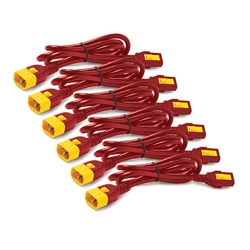 Power Cord Kit (6 ea) Locking C13 to C14 0.6m Red AP8702S-WWX340