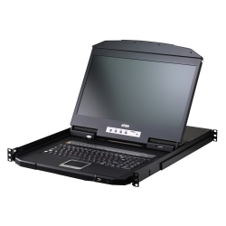 18.5�C���`LCD���� 16�|�[�g USB HDMI IP-KVM�h�����[�i1���[�J��/�����[�g�A�N�Z�X���L�A���C�h�X�N���[���Ή��j