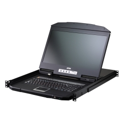 18.5�C���`LCD���� 16�|�[�g USB HDMI IP-KVM�h�����[�i1���[�J��/�����[�g�A�N�Z�X���L�A���C�h�X�N���[���Ή��j