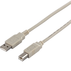 USB2.0ケーブル(A to B) 2m アイボリー BSUAB220IV