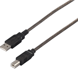 USB2.0ケーブル(A to B) 5m ブラックスケルトン BSUAB250BSA