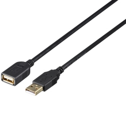 USB2.0延長ケーブル(A to A) カーボン素子ねり込みタイプ 1m ブラック BSUAAFR210BK