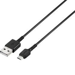 USB2.0ケーブル(Type-A to microB) スリム 1.0m ブラック BSMPCMB110BK