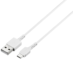 USB2.0ケーブル(Type-A to microB) スリム 2.0m ホワイト BSMPCMB120WH