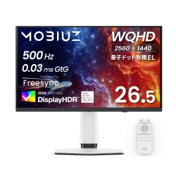 �Q�[�~���O���j�^�[ 26.5�^/2560×1440/HDMI x2�i��1�|�[�geARC�Ή��j�ADisplayPort x1/�z���C�g/�X�s�[�J�[�F����/GTG 0.03ms/500Hz/�L�@EL