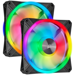PCP[Xt@ iCUE QL140 RGB 140mm PWM Dual Fan Kit with Lighting Node CORE CO-9050100-WW