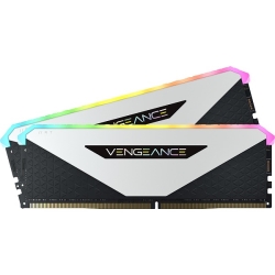 コルセア DDR4 3200MHz 16GB(8GBx2) UDIMM 16-20-20-38 VENGEANCE RGB RT White 1.35V for AMD Ryzen CMN16GX4M2Z3200C16W