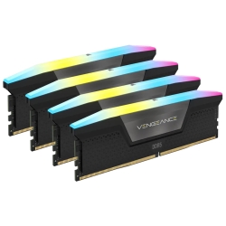 DDR5 6200MT/s 64GB(16GBx4) UDIMM 32-38-38-80 Std PMIC XMP 3.0 VENGEANCE RGB DDR5 Black 1.4V CMH64GX5M4B6200C32