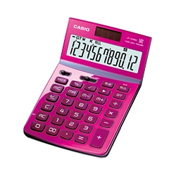 デザイン電卓 12桁 ジャストタイプ ピンク