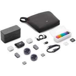 DJI Mic Mini 2�i2 �g�����X�~�b�^�[ + 1 ���o�C�����V�[�o�[ + �[�d�P�[�X�jDMM532