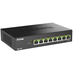 D-Link DMS-108P マルチギガビットアンマネージドスイッチ、PoE++対応(最大230W給電)、10/100/1000/2.5G BASE-T×8、ファンレス、外部電源、メタル筐体 DMS-108P/A1