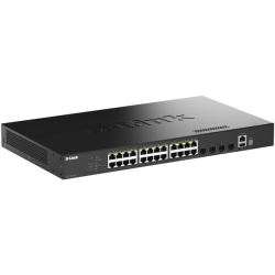D-Link DGS-1530-28P ギガビットL2スタッカブルスマートマネージドスイッチ、PoE+対応(最大370W給電)、10/100/1000BASE-Tポート(PoE+対応)×24、10G SFP+スロット×4、LLW保証対象 DGS-1530-28P/A1