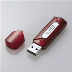 USB2.0フラッシュメモリ 2GB セキュリティソフト付(レッドシルバー) MF-AU202GRS