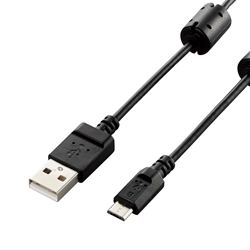 デジカメ用USBケーブル/microB/フェライトコア/0.5m/ブラック DGW-AMBF05BK