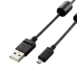 デジカメ用USBケーブル/平型mini8ピン/フェライトコア/0.5m/ブラック DGW-F8UF05BK