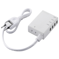 USB^bv/USBX×4/AC×1/P[u60cm/3.1A/zCg MOT-U06-2144WH
