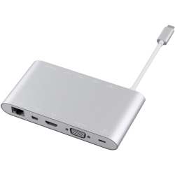 USB Type-ChbLOXe[V/Power DeliveryΉ/[dpType-C×1/USB3.0×3/miniDisplayPort×1/HDMI×1/D-sub×1/4Ƀ3.5[q/SD+microSDXbg/Vo[ DST-C01SV