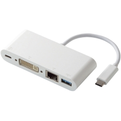 USB Type-ChbLOXe[V/PDΉ/[dpType-C1|[g/USB(3.0)1|[g/DVI1|[g/LAN|[g/zCg DST-C04WH