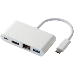 USB Type-ChbLOXe[V/PDΉ/[dpType-C1|[g/USB(3.0)1|[g/HDMI1|[g/LAN|[g/zCg DST-C02WH