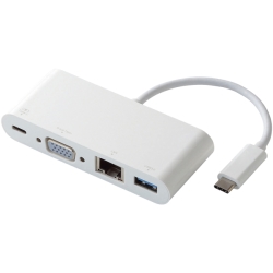 USB Type-ChbLOXe[V/PDΉ/[dpType-C1|[g/USB(3.0)1|[g/D-sub1|[g/LAN|[g/zCg DST-C03WH