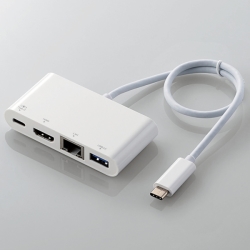 Type-ChbLOXe[V/USB PDΉ/[dpType-C1|[g/USB(3.1)1|[g/HDMI1|[g/LAN|[g/30cmP[u/zCg DST-C09WH
