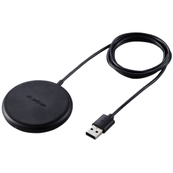 ワイヤレス充電器/Qi充電器/5W/コンパクト/卓上/ケーブル一体/1m/ブラック W-QA16BK
