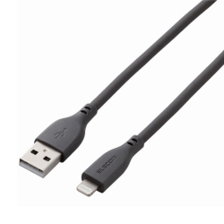 USB-A to LightningP[u/Ȃ߂炩/2.0m/O[