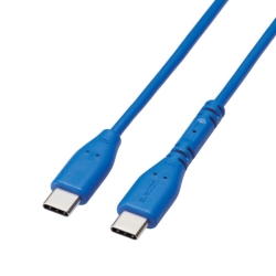 USB Type-C to USB Type-Cケーブル/USB Power Delivery対応/イージーグリップ/1.0m/ブルー MPA-CCPSE10BU
