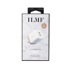 エレコム ILMF/AC充電器/USB充電器/USB Power Delivery対応/PPS対応/65W/USB-C2ポート/スイングプラグ/ホワイト MPA-ACCP43WH-IL