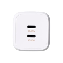 エレコム ILMF/AC充電器/USB充電器/USB Power Delivery対応/PPS対応/65W/USB-C2ポート/スイングプラグ/ホワイト MPA-ACCP43WH-IL