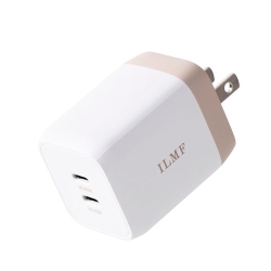エレコム ILMF/AC充電器/USB充電器/USB Power Delivery対応/PPS対応/65W/USB-C2ポート/スイングプラグ/ホワイト MPA-ACCP43WH-IL