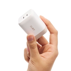 エレコム ILMF/AC充電器/USB充電器/USB Power Delivery対応/PPS対応/65W/USB-C2ポート/スイングプラグ/ホワイト MPA-ACCP43WH-IL