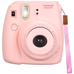富士フイルム インスタントカメラ instax mini 8 チェキ （ピンク） 純正ハンドストラップ INS MINI 8 PINK N