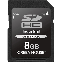 インダストリアルSDHCカード SLC 0〜70℃ 8GB GH-SDI-NSA8G