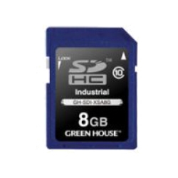 インダストリアルSDHCカード SLC -40〜+85℃ 8GB GH-SDI-XSA8G