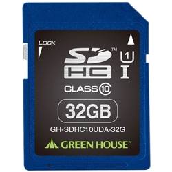 SDHCメモリーカード 32GB UHS-I クラス10 +データ復旧サービス GH-SDHC10UDA-32G