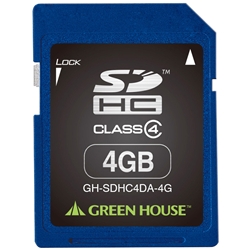 SDHCメモリーカード 4GB クラス4 +データ復旧サービス GH-SDHC4DA-4G