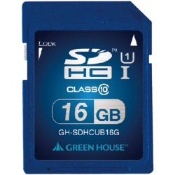 SDHCメモリーカード UHS-I クラス10 16GB GH-SDHCUB16G