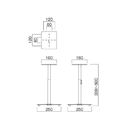 ハヤミ工産 スピーカースタンド H300mm～H500mm SB-74