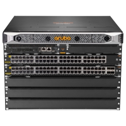 HPE Aruba 6405 Chassis、96-port 1GbE Class PoE 4、4-port SFP56、Mgmt Module、2 Fan Switch R0X29A