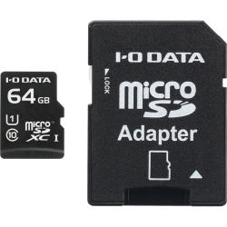 UHS スピードクラス1対応 microSDXCメモリーカード(SDカード変換アダプター付き) 64GB EX-MSDU1/64G