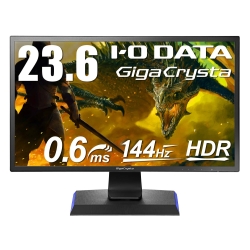 23.6型  144Hz対応フルHDゲーミング液晶ディスプレイ(23.6型/TN/1920x1080/144Hz/0.6ms(GTG)/HDR10/HDMIx3/DisplayPortx1/スピーカー  2Wx2/VESA100)