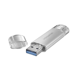 USB-A&USB-C搭載USBメモリー(USB3.2 Gen1) 128GB シルバー U3C-STD128G/S