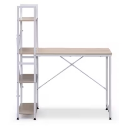 アイリスオーヤマ ラック付きデスク 1000×420 ライトナチュラル/ホワイト RDK-1042-LN/W