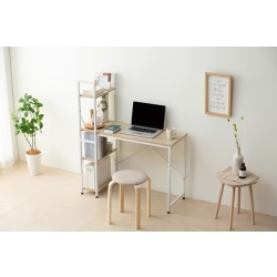 アイリスオーヤマ ラック付きデスク 1000×420 ライトナチュラル/ホワイト RDK-1042-LN/W