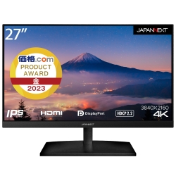 JAPANNEXT 液晶ディスプレイ/27型/3840×2160/HDMI×3、DP×1/ブラック 