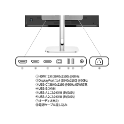 JAPANNEXT 液晶ディスプレイ 27型/3840×2160/HDMI×1、DP×1、USB-C×1