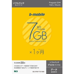 b-mobile 7GB×1SIMpbP[W(SB/}CN/for iPad) BS-IPAP-7G1MM