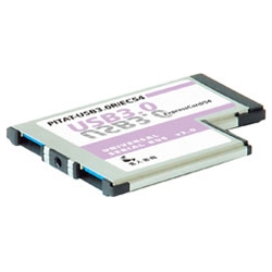 インターフェースカード/USB3.0×2ポート/ExpressCard 54 PITAT-USB3.0R/EC54